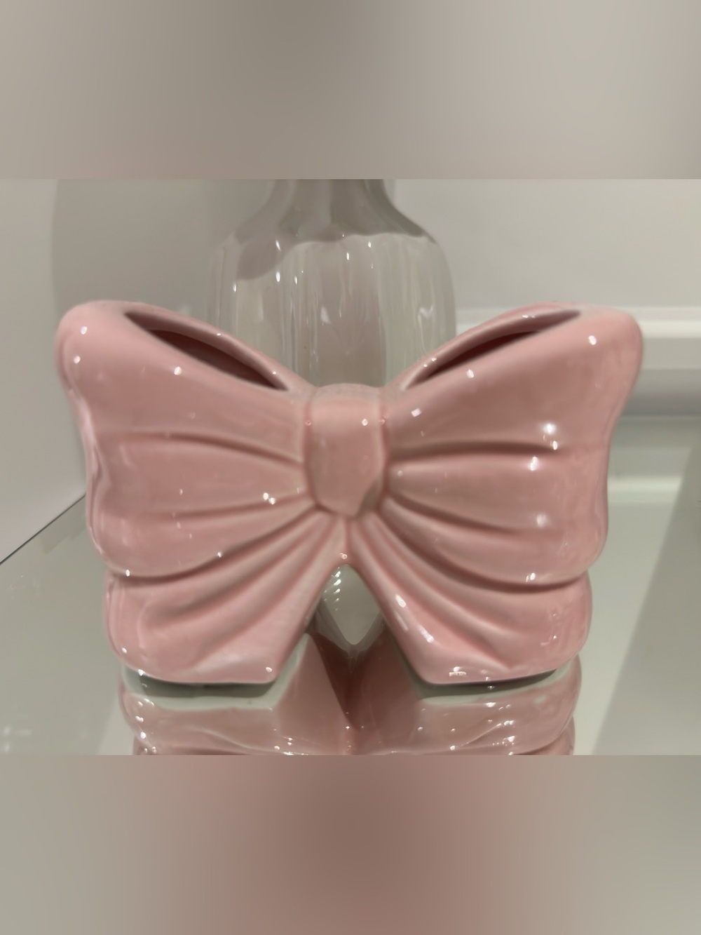 🤍 NWT Ballet Pink Ceramic Bow Toothbrush Trinket Holder - Women Accessories